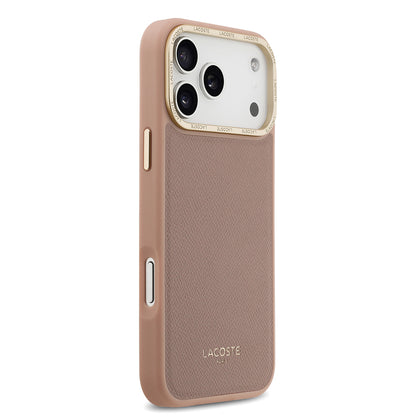 Apple iPhone 17 Pro Max Kılıf Lacoste Orjinal Lisanslı M-safe Şarj Özellikli Champs Elysees PU Deri Tasarımlı Kapak