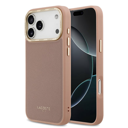 Apple iPhone 17 Pro Max Kılıf Lacoste Orjinal Lisanslı M-safe Şarj Özellikli Champs Elysees PU Deri Tasarımlı Kapak