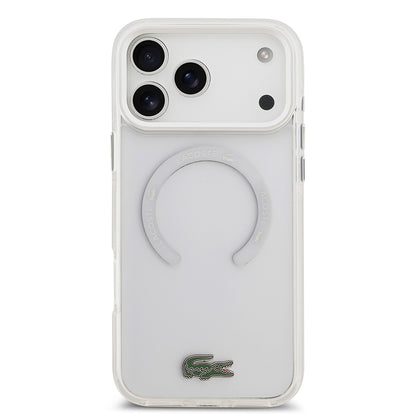 Apple iPhone 17 Pro Max Kılıf Lacoste Orjinal Lisanslı M-safe Şarj Özellikli İkonik Timsah Logolu Buzlu Kapak