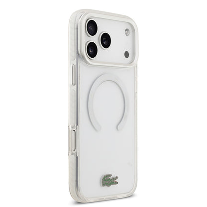 Apple iPhone 17 Pro Max Kılıf Lacoste Orjinal Lisanslı M-safe Şarj Özellikli İkonik Timsah Logolu Buzlu Kapak