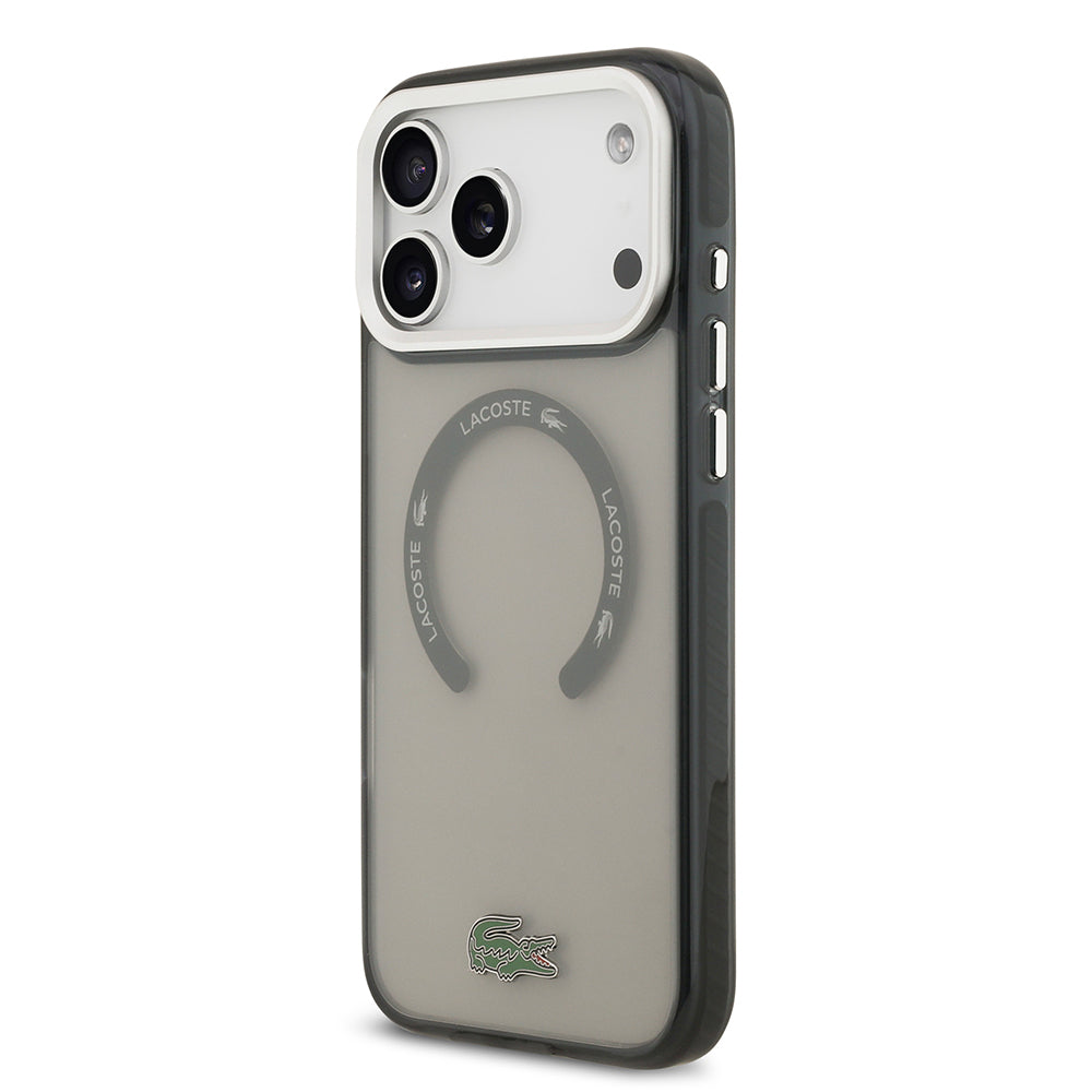 Apple iPhone 17 Pro Max Kılıf Lacoste Orjinal Lisanslı M-safe Şarj Özellikli İkonik Timsah Logolu Buzlu Kapak