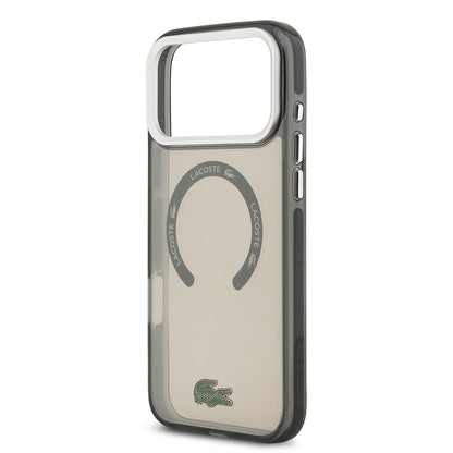 Apple iPhone 17 Pro Max Kılıf Lacoste Orjinal Lisanslı M-safe Şarj Özellikli İkonik Timsah Logolu Buzlu Kapak