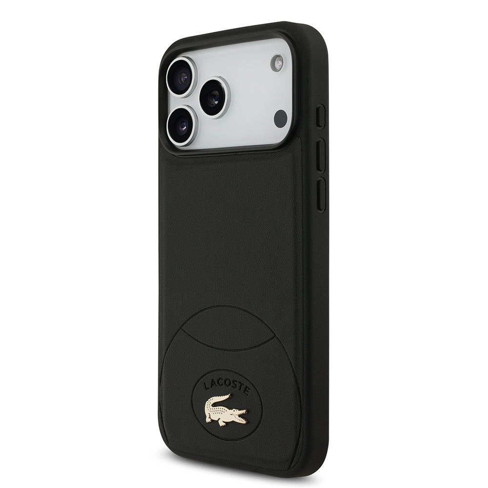 Apple iPhone 17 Pro Max Kılıf Lacoste Orjinal Lisanslı M-safe Şarj Özellikli PU Deri Tasarımlı Metal Logolu Kapak