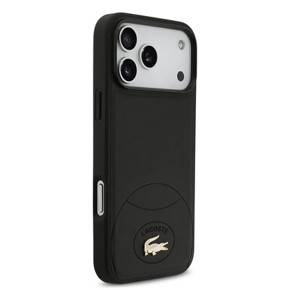 Apple iPhone 17 Pro Max Kılıf Lacoste Orjinal Lisanslı M-safe Şarj Özellikli PU Deri Tasarımlı Metal Logolu Kapak