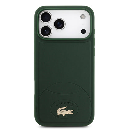 Apple iPhone 17 Pro Max Kılıf Lacoste Orjinal Lisanslı M-safe Şarj Özellikli PU Deri Tasarımlı Metal Logolu Kapak