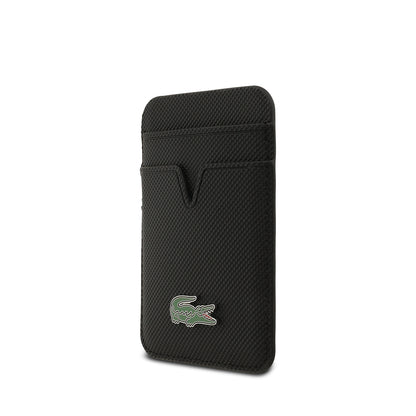 Apple iPhone 17 Pro Max Kılıf Lacoste Orjinal Lisanslı M-safe Şarj Özellikli PU Pike Desenli Metal Logolu Kartlıklı Kapak