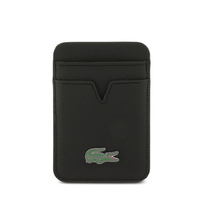 Apple iPhone 17 Pro Max Kılıf Lacoste Orjinal Lisanslı M-safe Şarj Özellikli PU Pike Desenli Metal Logolu Kartlıklı Kapak