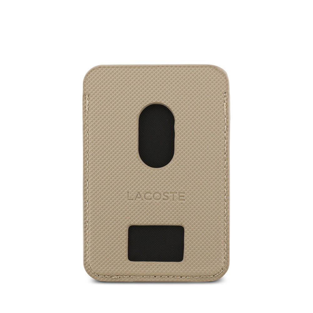 Apple iPhone 17 Pro Max Kılıf Lacoste Orjinal Lisanslı M-safe Şarj Özellikli PU Pike Desenli Metal Logolu Kartlıklı Kapak