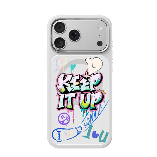Apple iPhone 17 Pro Max Kılıf M-safe Şarj Özellikli 3D Baskılı Tasarım Mutural Graffiti Serisi Kapak