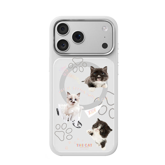 Apple iPhone 17 Pro Max Kılıf M-safe Şarj Özellikli 3D Baskılı Tasarım Mutural The Cat Serisi Kapak