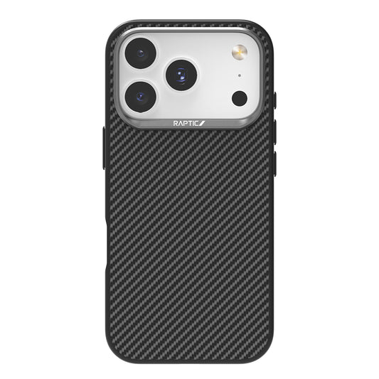 Apple iPhone 17 Pro Max Kılıf M-safe Şarj Özellikli 600D Metal Kamera Çerçeveli Raptic Aramid Fiber Serisi Kapak
