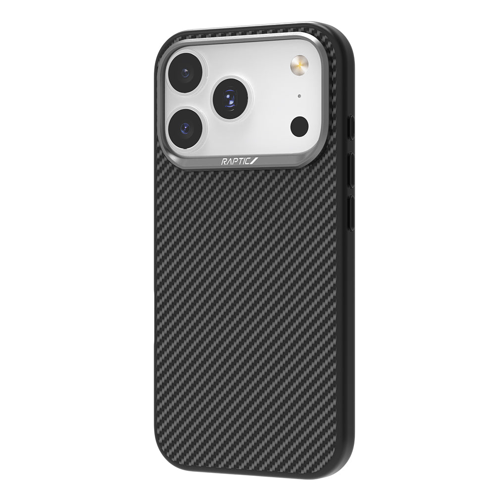 Apple iPhone 17 Pro Max Kılıf M-safe Şarj Özellikli 600D Metal Kamera Çerçeveli Raptic Aramid Fiber Serisi Kapak