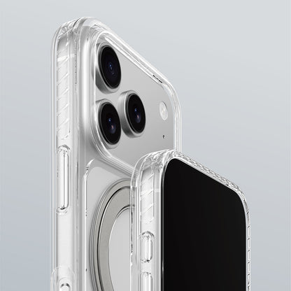 Apple iPhone 17 Pro Max Kılıf M-Safe Şarj Özellikli Airbag Tasarımlı Standlı AmazingThing Titan Pro MagSpin Kapak