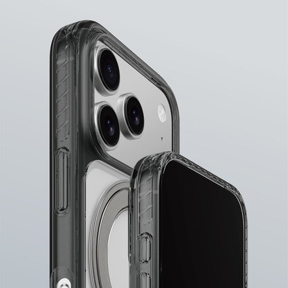Apple iPhone 17 Pro Max Kılıf M-Safe Şarj Özellikli Airbag Tasarımlı Standlı AmazingThing Titan Pro MagSpin Kapak