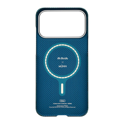 Apple iPhone 17 Pro Max Kılıf M-safe Şarj Özellikli Aramid Fiber Pitaka Flora in Grid Serisi Kapak