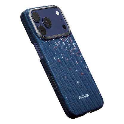 Apple iPhone 17 Pro Max Kılıf M-safe Şarj Özellikli Aramid Karbon Fiber Pitaka Sakura Hours Serisi Kapak
