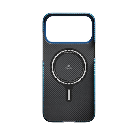 Apple iPhone 17 Pro Max Kılıf M-safe Şarj Özellikli Aramid Fiber Pitaka Tactile Woven Sunset-Moonrise Serisi Kapak