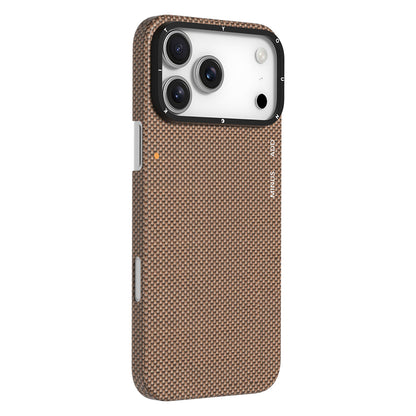 Apple iPhone 17 Pro Max Kılıf M-safe Şarj Özellikli Aramid Fiber Youngkit 1500D Extreme Wing Titanyum-Gold Serisi Kapak