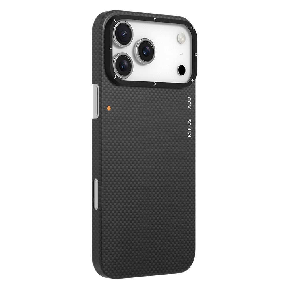 Apple iPhone 17 Pro Max Kılıf M-safe Şarj Özellikli Aramid Fiber Youngkit 1500D Extreme Wing Titanyum-Gold Serisi Kapak