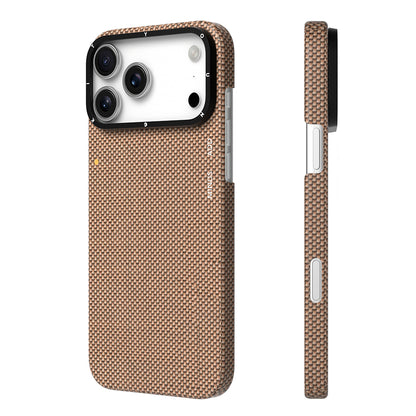 Apple iPhone 17 Pro Max Kılıf M-safe Şarj Özellikli Aramid Fiber Youngkit 1500D Extreme Wing Titanyum-Gold Serisi Kapak