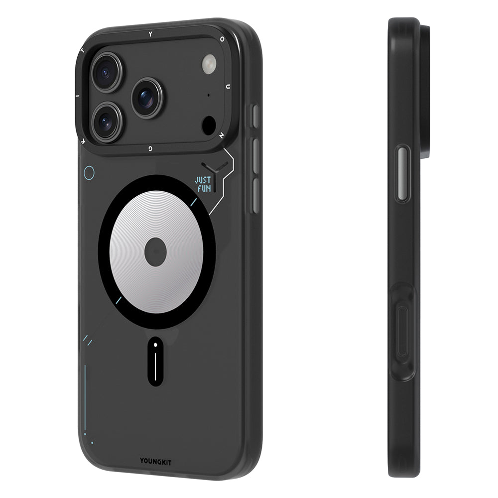 Apple iPhone 17 Pro Max Kılıf M-safe Şarj Özellikli Disk Desenli Youngkit Disc Battle Kapak