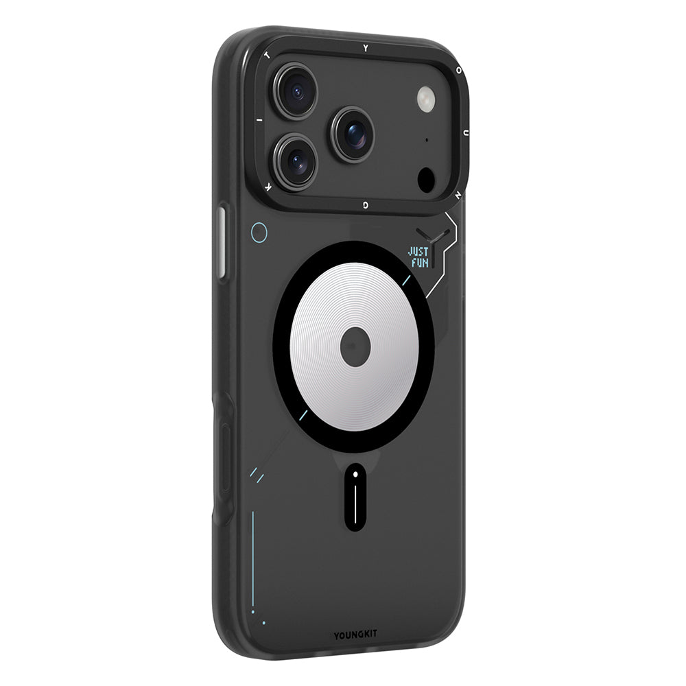 Apple iPhone 17 Pro Max Kılıf M-safe Şarj Özellikli Disk Desenli Youngkit Disc Battle Kapak