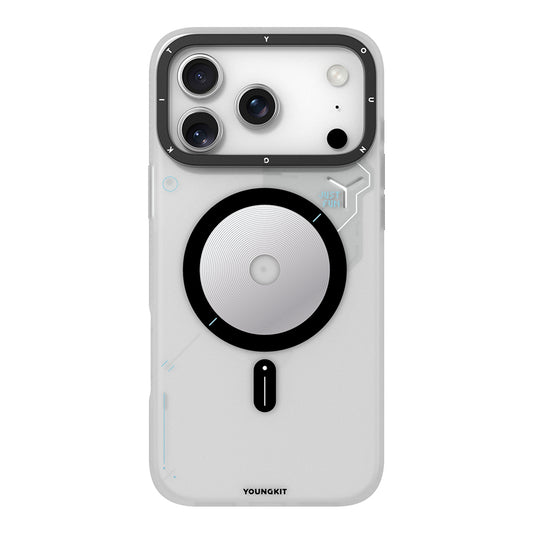 Apple iPhone 17 Pro Max Kılıf M-safe Şarj Özellikli Disk Desenli Youngkit Disc Battle Kapak