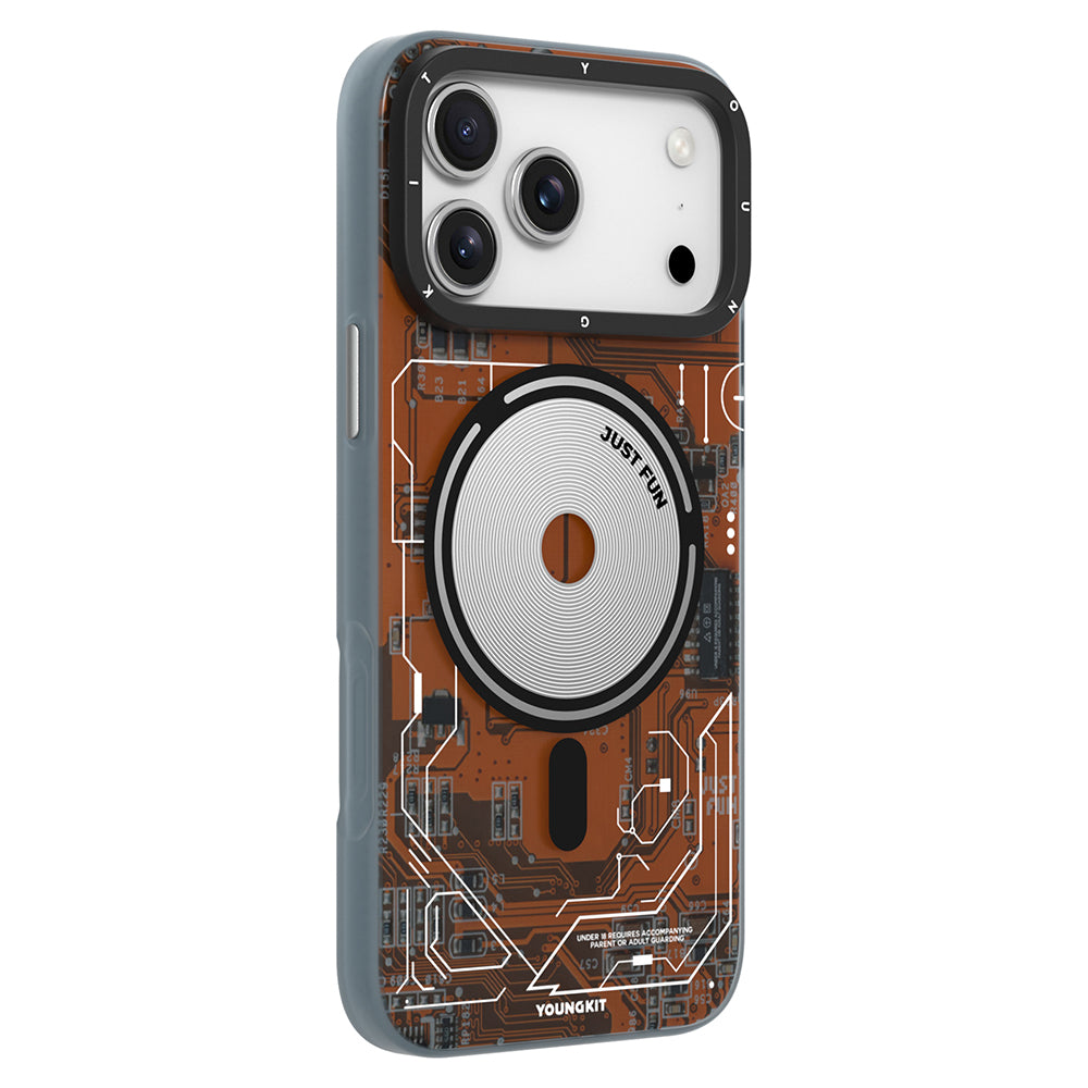 Apple iPhone 17 Pro Max Kılıf M-safe Şarj Özellikli Kamera Denetim Butonlu Youngkit Technology Serisi Kapak