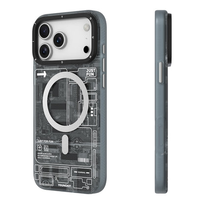 Apple iPhone 17 Pro Max Kılıf M-safe Şarj Özellikli Kamera Denetim Butonlu Youngkit Technology Serisi Kapak