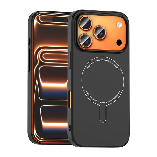 Apple iPhone 17 Pro Max Kılıf M-Safe Şarj Özellikli Kamera Korumalı Zore Elio Sert PC Kapak
