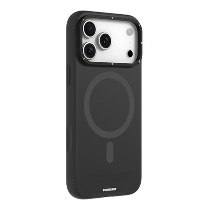 Apple iPhone 17 Pro Max Kılıf M-Safe Şarj Özellikli Kamera Standlı Youngkit Gel Cream Serisi Kapak