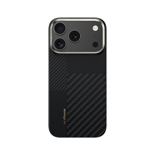 Apple iPhone 17 Pro Max Kılıf M-safe Şarj Özellikli Karbon Fiber Benks Montage ArmorAir Kevlar Kapak