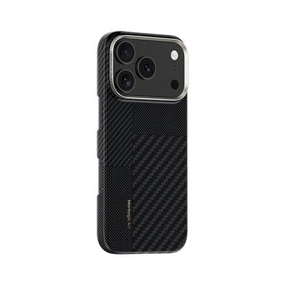 Apple iPhone 17 Pro Max Kılıf M-safe Şarj Özellikli Karbon Fiber Benks Montage ArmorAir Kevlar Kapak