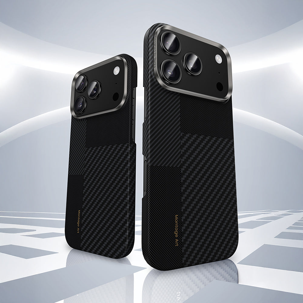 Apple iPhone 17 Pro Max Kılıf M-safe Şarj Özellikli Karbon Fiber Benks Montage ArmorAir Kevlar Kapak