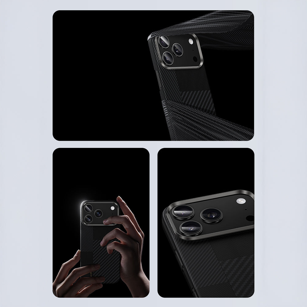 Apple iPhone 17 Pro Max Kılıf M-safe Şarj Özellikli Karbon Fiber Benks Montage ArmorAir Kevlar Kapak