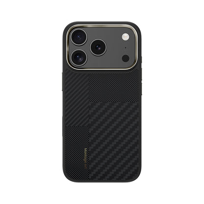 Apple iPhone 17 Pro Max Kılıf M-safe Şarj Özellikli Karbon Fiber Benks Montage Hybrid ArmorPro Kevlar Kapak