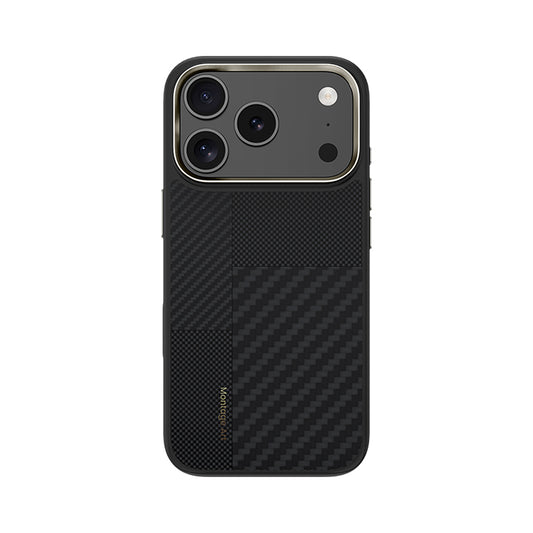 Apple iPhone 17 Pro Max Kılıf M-safe Şarj Özellikli Karbon Fiber Benks Montage Hybrid ArmorPro Kevlar Kapak