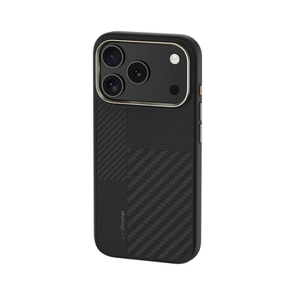 Apple iPhone 17 Pro Max Kılıf M-safe Şarj Özellikli Karbon Fiber Benks Montage Hybrid ArmorPro Kevlar Kapak