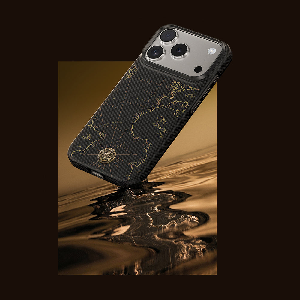Apple iPhone 17 Pro Max Kılıf M-safe Şarj Özellikli Karbon Fiber Tasarımlı Benks ArmorEdge Air Navigator Kevlar Kapak