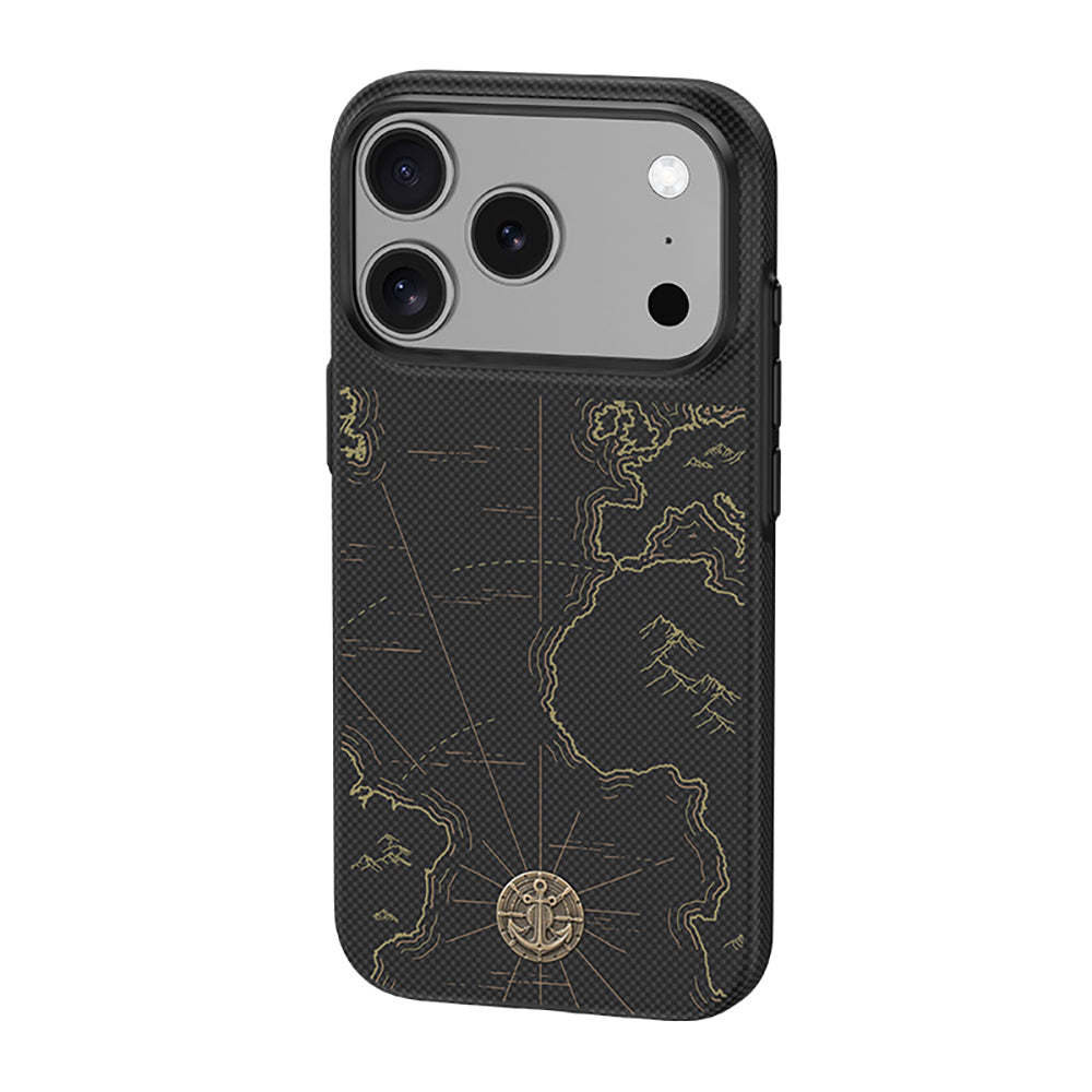 Apple iPhone 17 Pro Max Kılıf M-safe Şarj Özellikli Karbon Fiber Tasarımlı Benks ArmorEdge Air Navigator Kevlar Kapak
