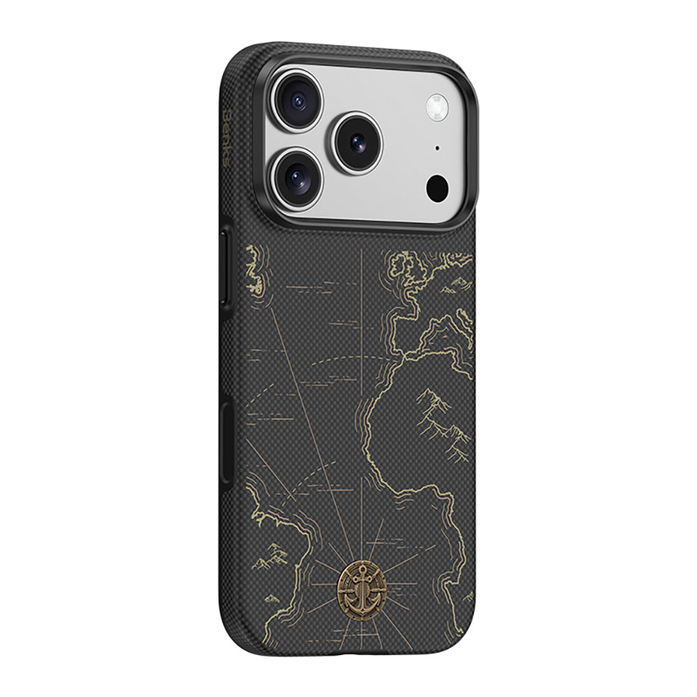 Apple iPhone 17 Pro Max Kılıf M-safe Şarj Özellikli Karbon Fiber Tasarımlı Benks ArmorEdge Air Navigator Kevlar Kapak