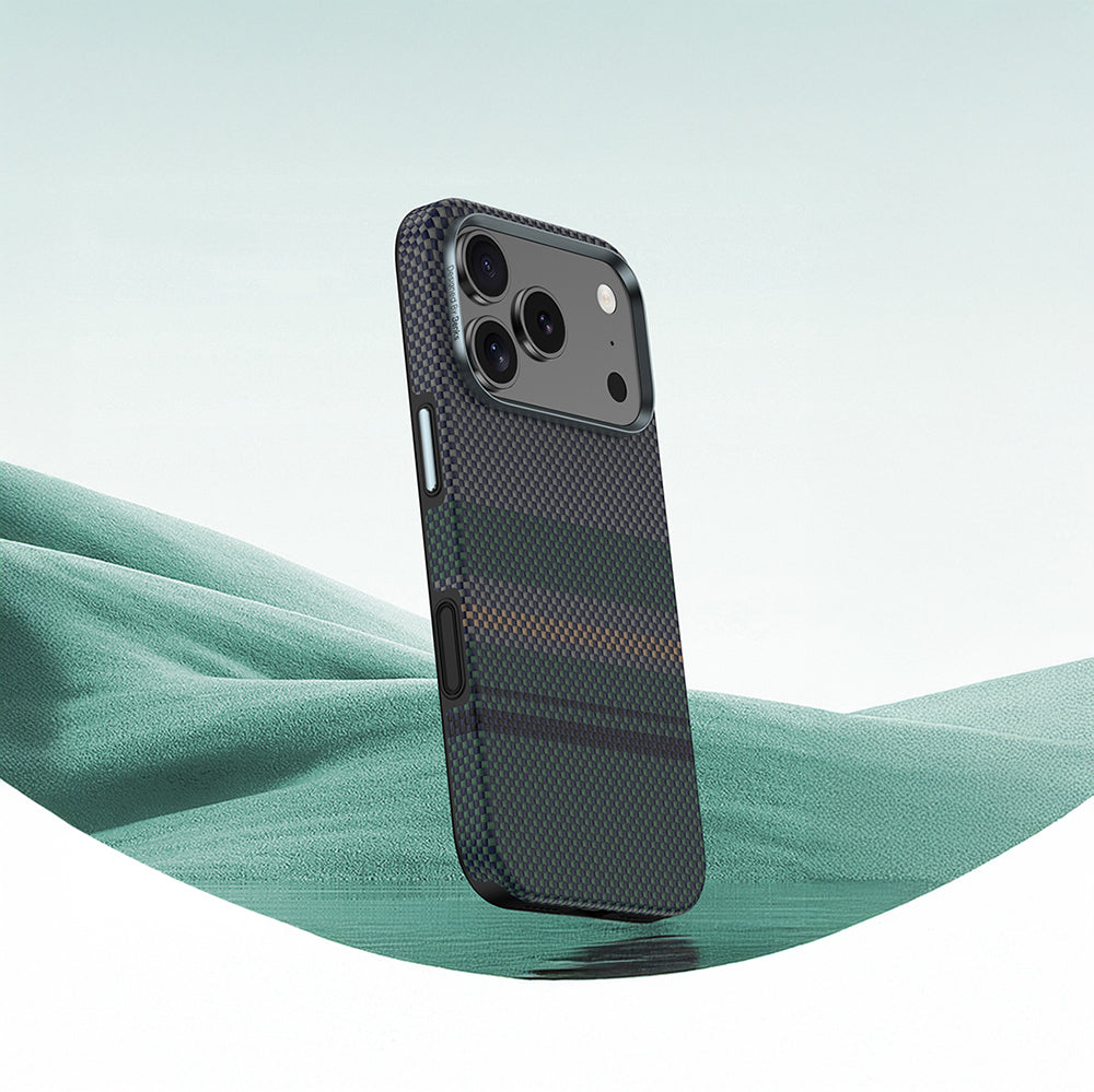 Apple iPhone 17 Pro Max Kılıf M-safe Şarj Özellikli Karbon Fiber Tasarımlı Benks Aurora ArmorPro Kevlar Kapak