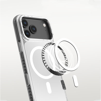 Apple iPhone 17 Pro Max Kılıf M-safe Şarj Özellikli Metal Kamera Çerçeveli Airbag Tasarımlı Lenyes CK221 Sert PC Kapak