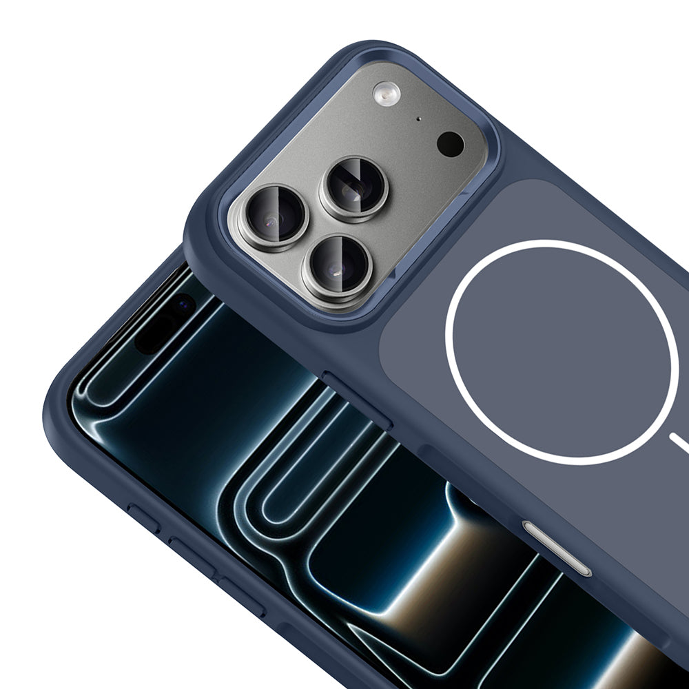 Apple iPhone 17 Pro Max Kılıf M-Safe Şarj Özellikli Metal Kamera Çerçeveli Zore Sanremo Silikon Kapak