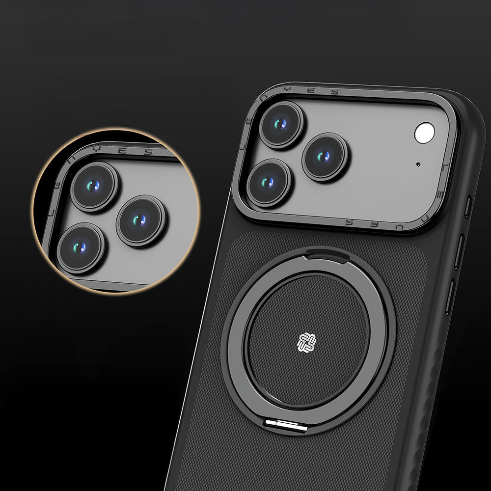Apple iPhone 17 Pro Max Kılıf M-safe Şarj Özellikli Metal Standlı Lenyes CK225 Kapak