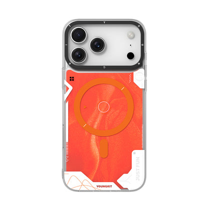Apple iPhone 17 Pro Max Kılıf M-safe Şarj Özellikli Parlak Kumlu Sıvılı Tasarımlı Galaxy Fantasy Serisi Kapak