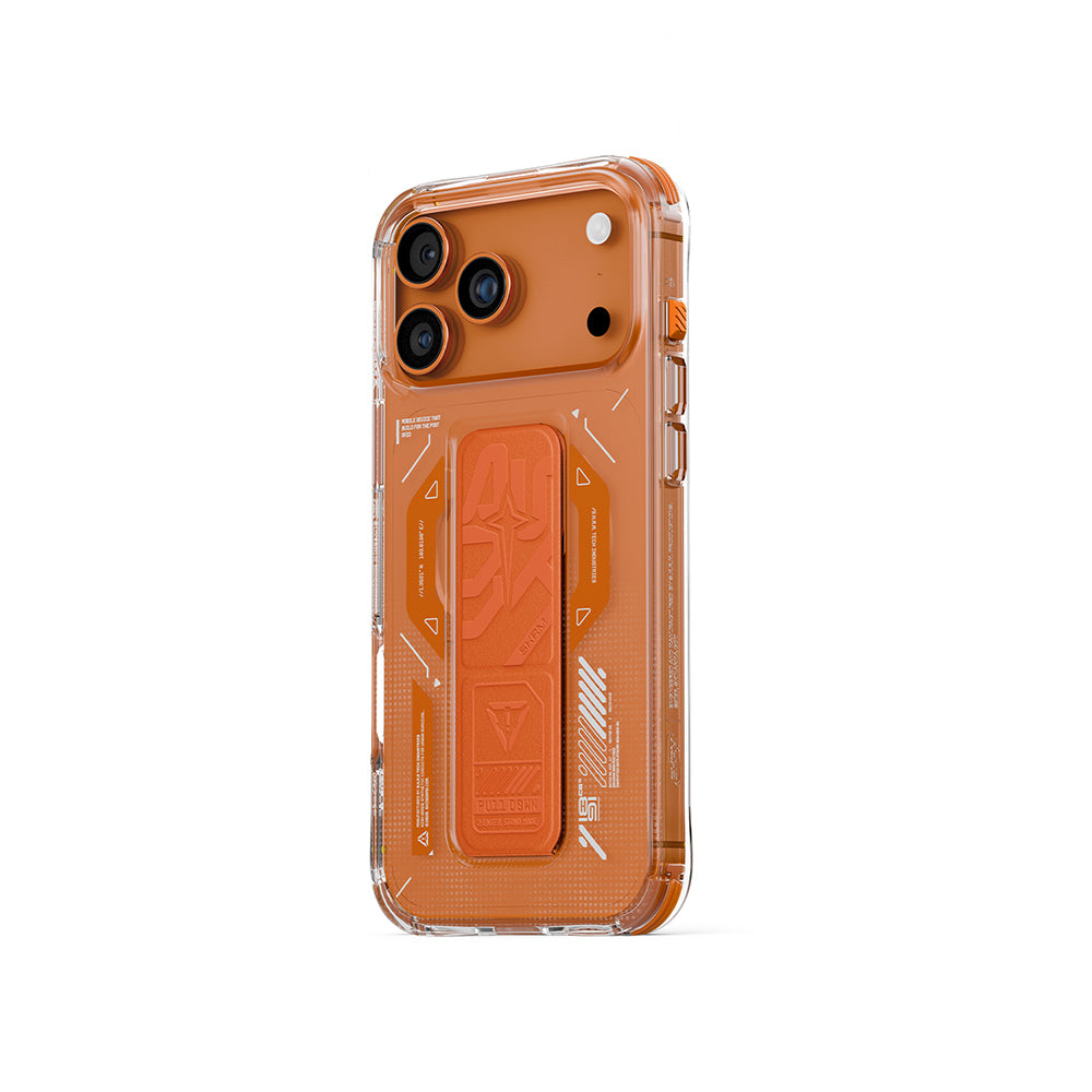 Apple iPhone 17 Pro Max Kılıf M-safe Şarj Özellikli Teknoloji Desenli Skinarma Helio Mag Charge Standlı Kapak