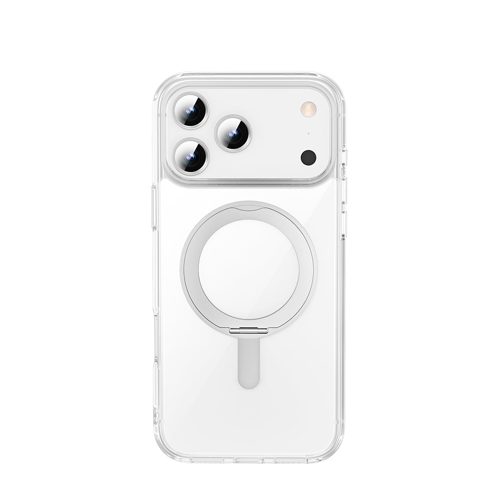 Apple iPhone 17 Pro Max Kılıf M-safe Şarj Özellikli  Wiwu MCC-201 iShield Ultra Serisi Standlı Crystal Sert PC Kapak