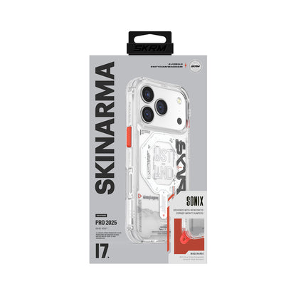 Apple iPhone 17 Pro Max Kılıf M-safe Şarj Özellikli Yazı Desenli Airbag Tasarımlı Skinarma Sonix Kapak