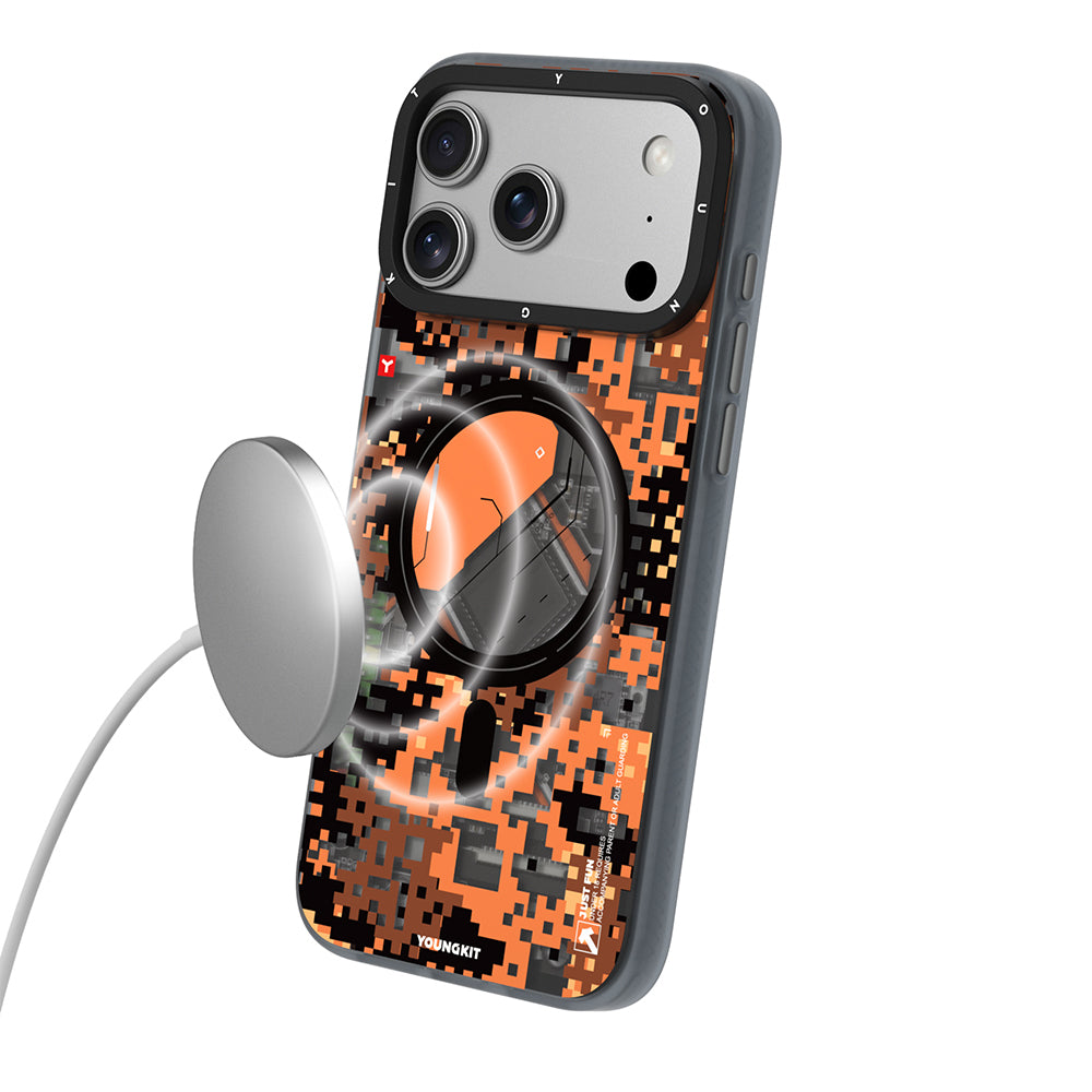 Apple iPhone 17 Pro Max Kılıf M-Safe Şarj Özellikli Youngkit Camouflage Sykell Serisi Kapak